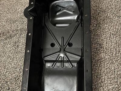 Black Oil Pan Assembly - Unused Engine Part (Possibly AC Delco)