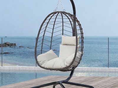 Hanging Egg Chair with Stand, Swinging Egg Chair Outdoor Indoor