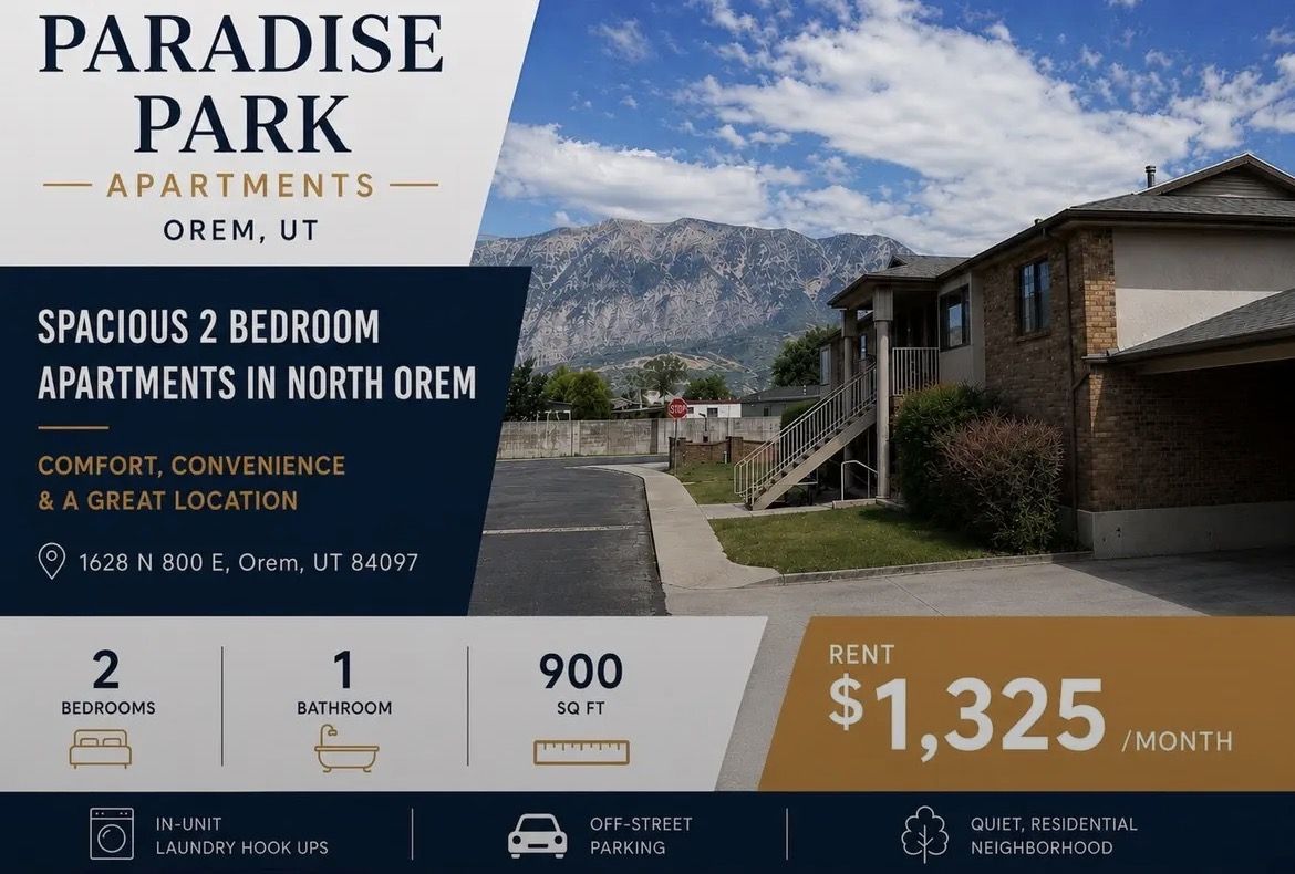 SELLING OUR LEASE — Great 2 Bedroom Apartment in Orem
