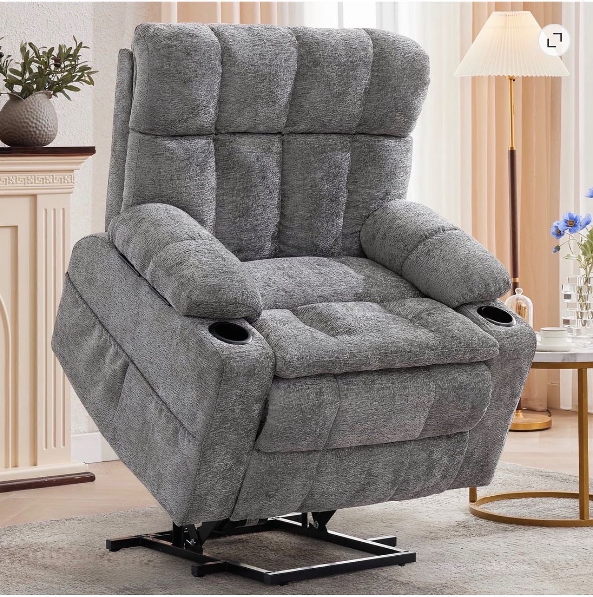 Brand new Massage Recliner with Heat, Power Lift & Cup Holders - 26" Extra Wide Seat