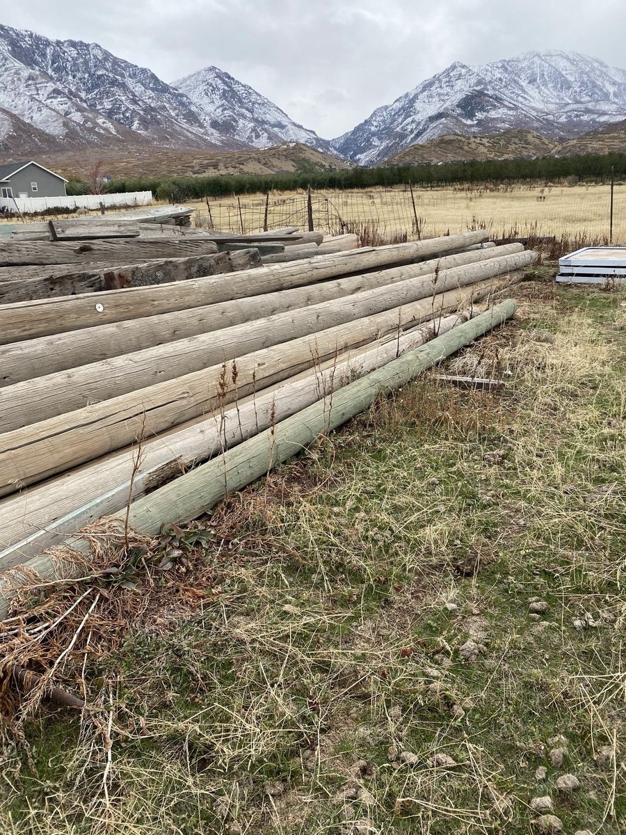 30’ telephone poles and misc steel etc