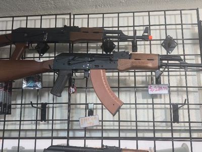 CMYA Airsoft Gun AK-47 and lancer tactical m4 with extra magazines. Style Rifle with Extra Magazines and Accessories,