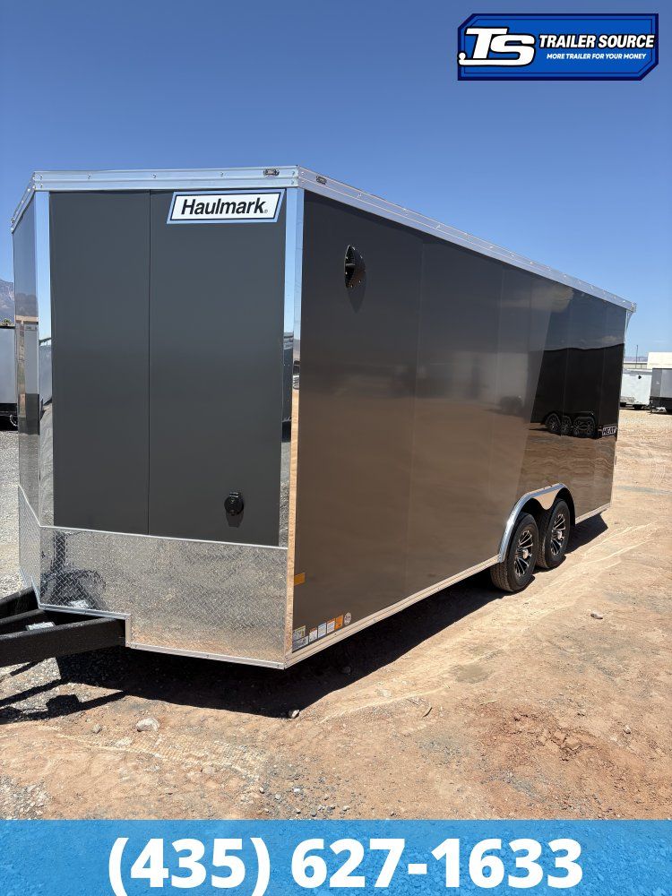 8.5x20 Haulmark Heat Enclosed Car Hauler Trailer - 7'6" Interior - 10K GVWR - .080 PolyCor, 2 Tone Color, Rear Spoiler w/ Load