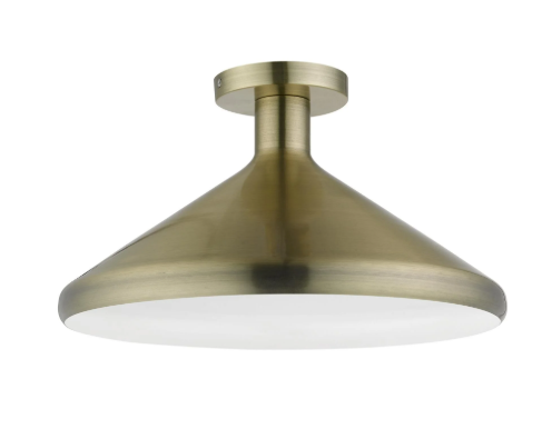 NEW LIVEX GENEVA SEMI FLUSH MOUNT CHANDELIER LIGHT - ANTIQUE BRASS