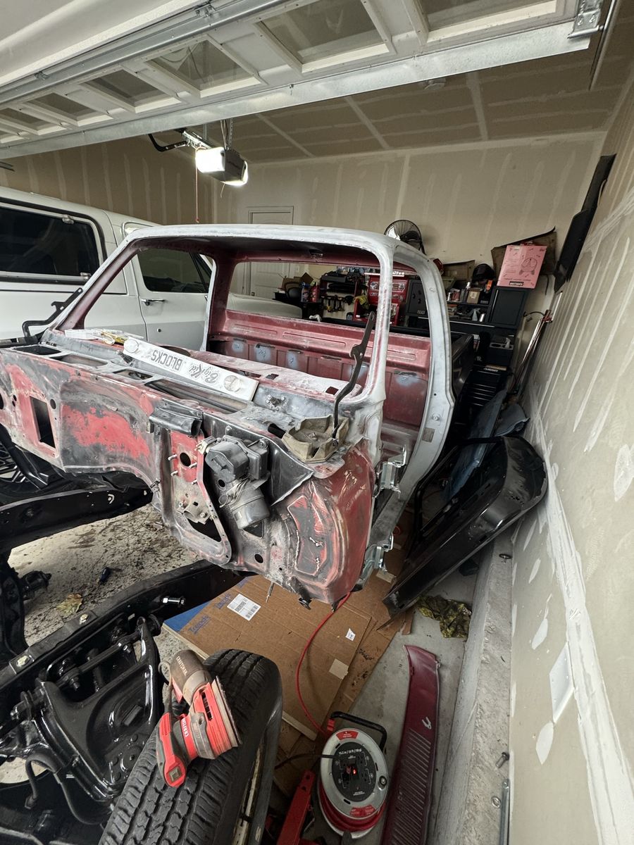 1977 c10 cab and short bed frame
