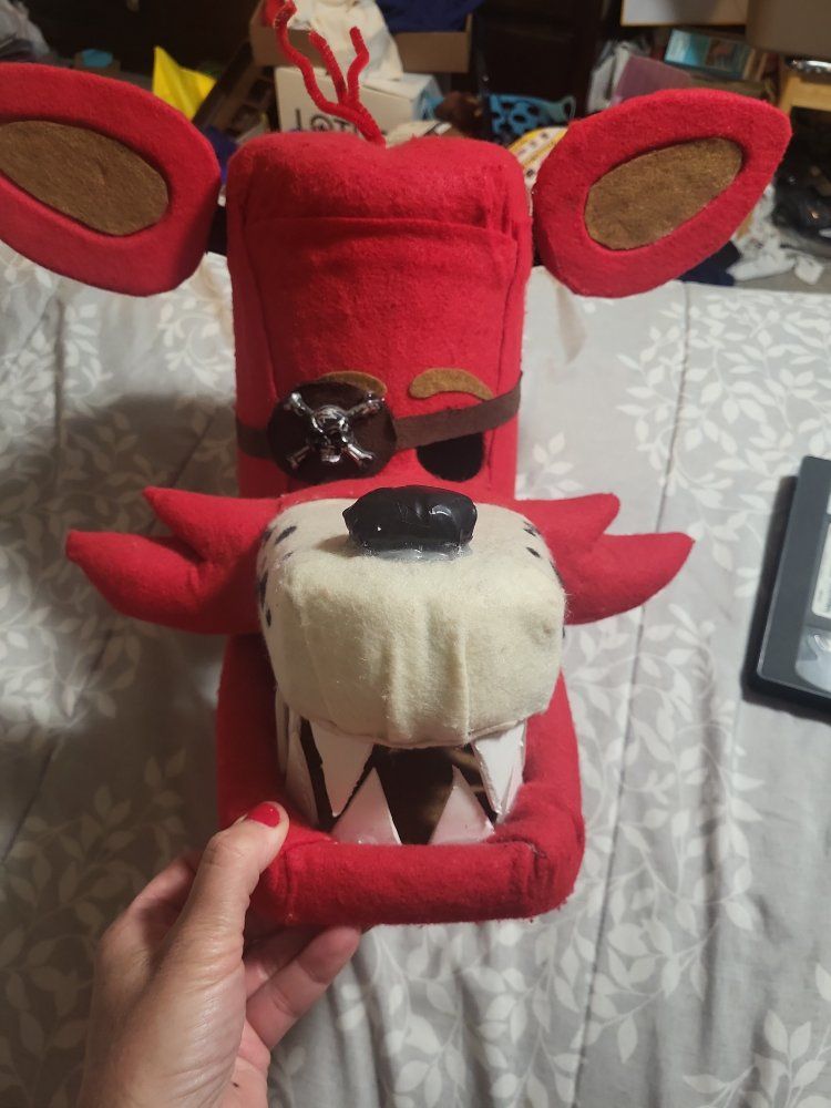 Handmade Foxy Five Nights at Freddy's FNAF Cosplay Mask Helmet Headpiece Red Felt cos play size small
