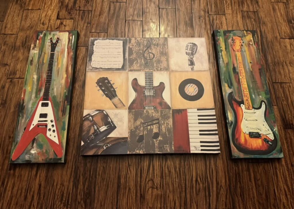 Large Music-Themed Canvas Wall Art – 3-Piece Set