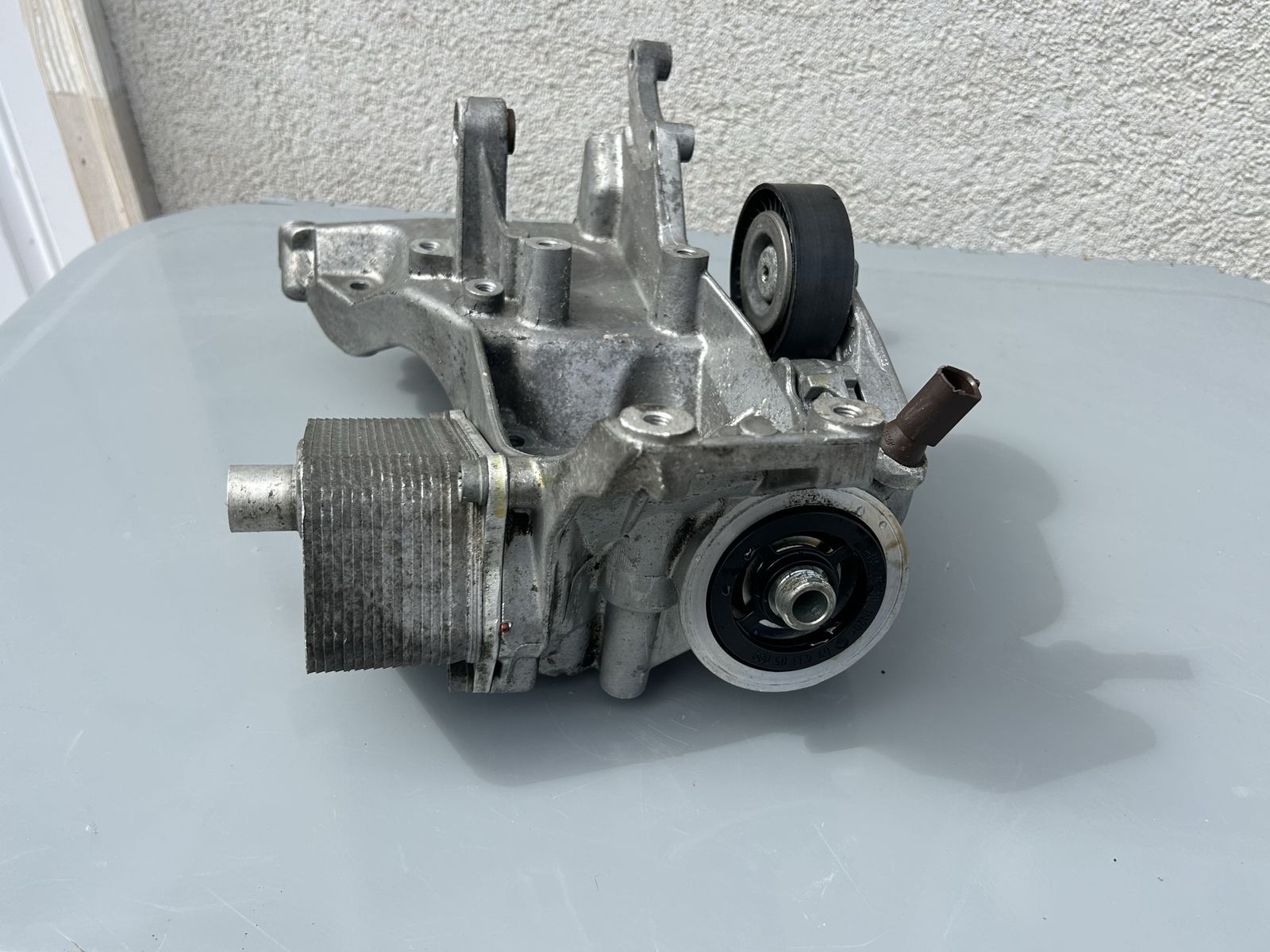 OEM Audi VW Engine Oil Filter Housing Assembly with Cooler and Belt Tensioner