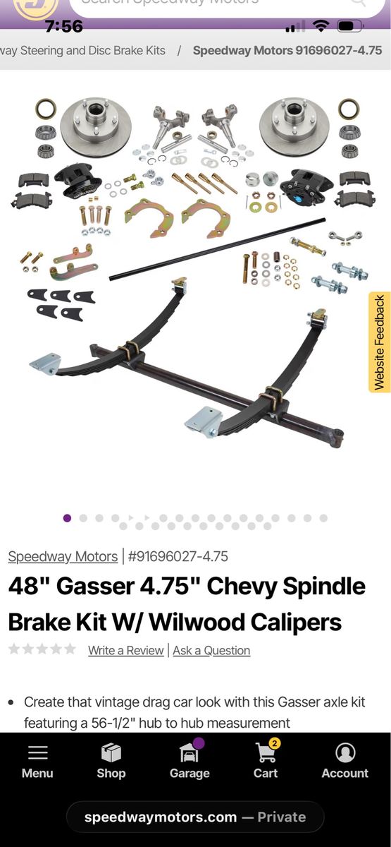 Speedway Straight Axle Kit