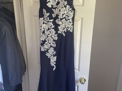 Beautiful Dark Navy Blue Evening Gown