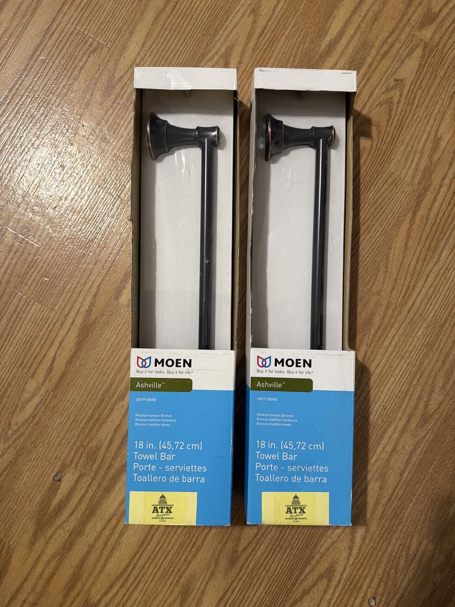 2x Moen Ashville 18" Mediterranean Bronze Towel Bar DN79188RB New in Box