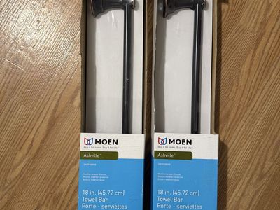 2x Moen Ashville 18" Mediterranean Bronze Towel Bar DN79188RB New in Box