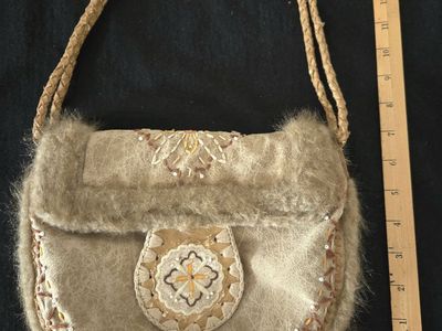 Faux Leather Handbag with decorative stitching