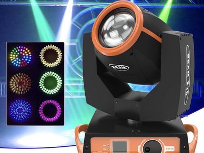 7R 230W Beam Sharpy Stage Light Moving Head Light, U King Stage Light DJ Light 17 Gobos and 14 Colors DMX512 Control for Stage D