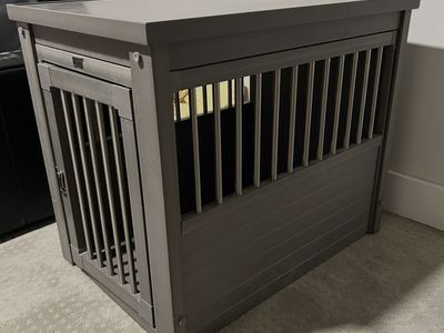 Large dog crate end table