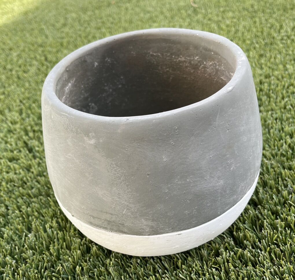 Grey And White Terracotta Planter/Flower Pot