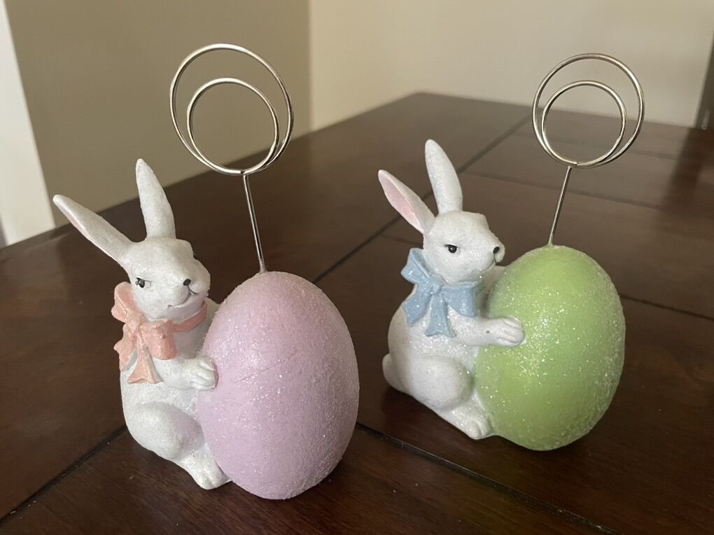 New Easter Bunny & Egg Picture Or Placecard Holder
