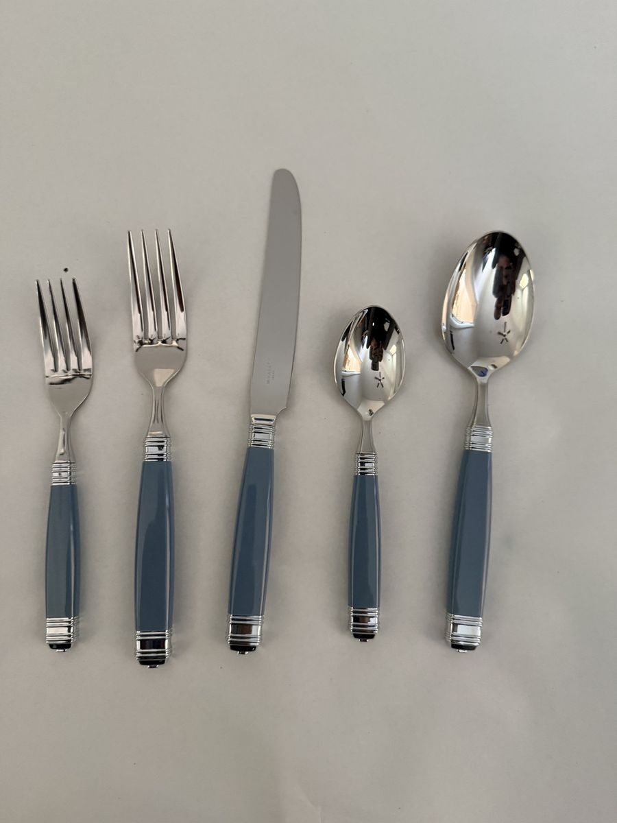 Vintage Mikasa Continental Primary Blue 40 Pc Flatware Set Service for 8 NEW