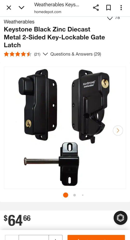 Keystone Black Zinc Diecast Metal 2-Sided Key-Lock