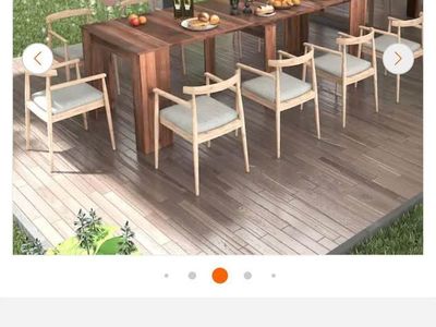 Wood MDF Outdoor dining table, Multifunctional extendable console table