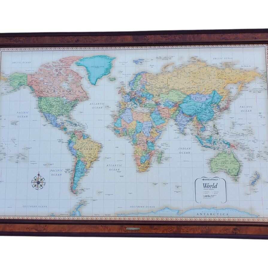 Frontgate Magnetic Map with Burlwood Frame