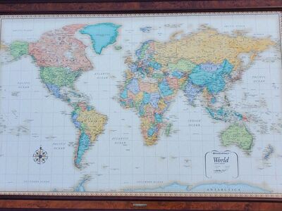 Frontgate Magnetic Map with Burlwood Frame