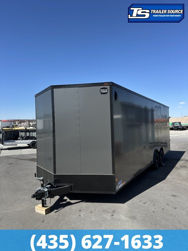 8.5x24 Wells Cargo Fast Trac Deluxe Enclosed Cargo Trailer - 7'6" Interior - 10K GVWR - .080 PolyCor, Black Out Package