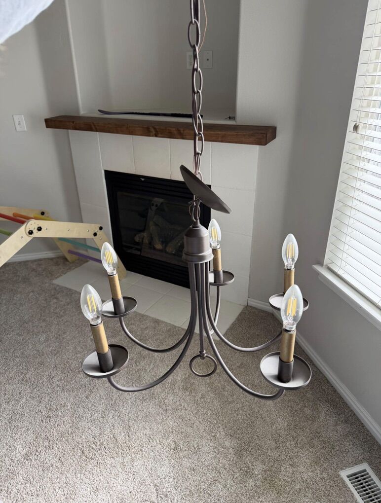 5-light Rustic Chandelier with Edison Bulbs