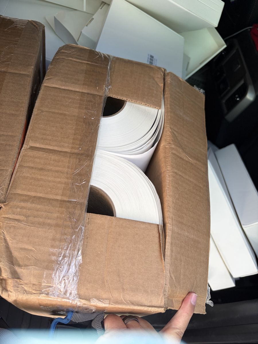 Two New Case of 4" x 8" Direct Thermal Shipping Labels (6,000 Total) - Industrial Rolls