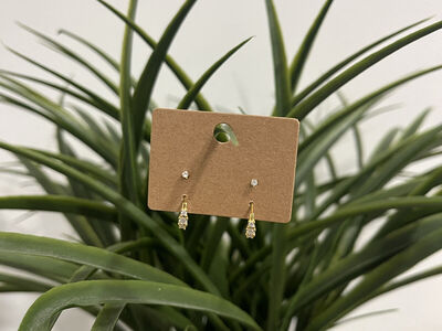 18k Gold Plated Sterling Silver CZ huggie Earrings