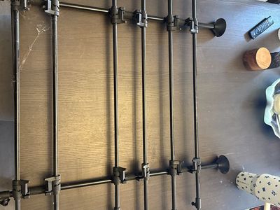 Adjustable Black Metal Wall-Mounted Display Rack - Storage & Organization Solution