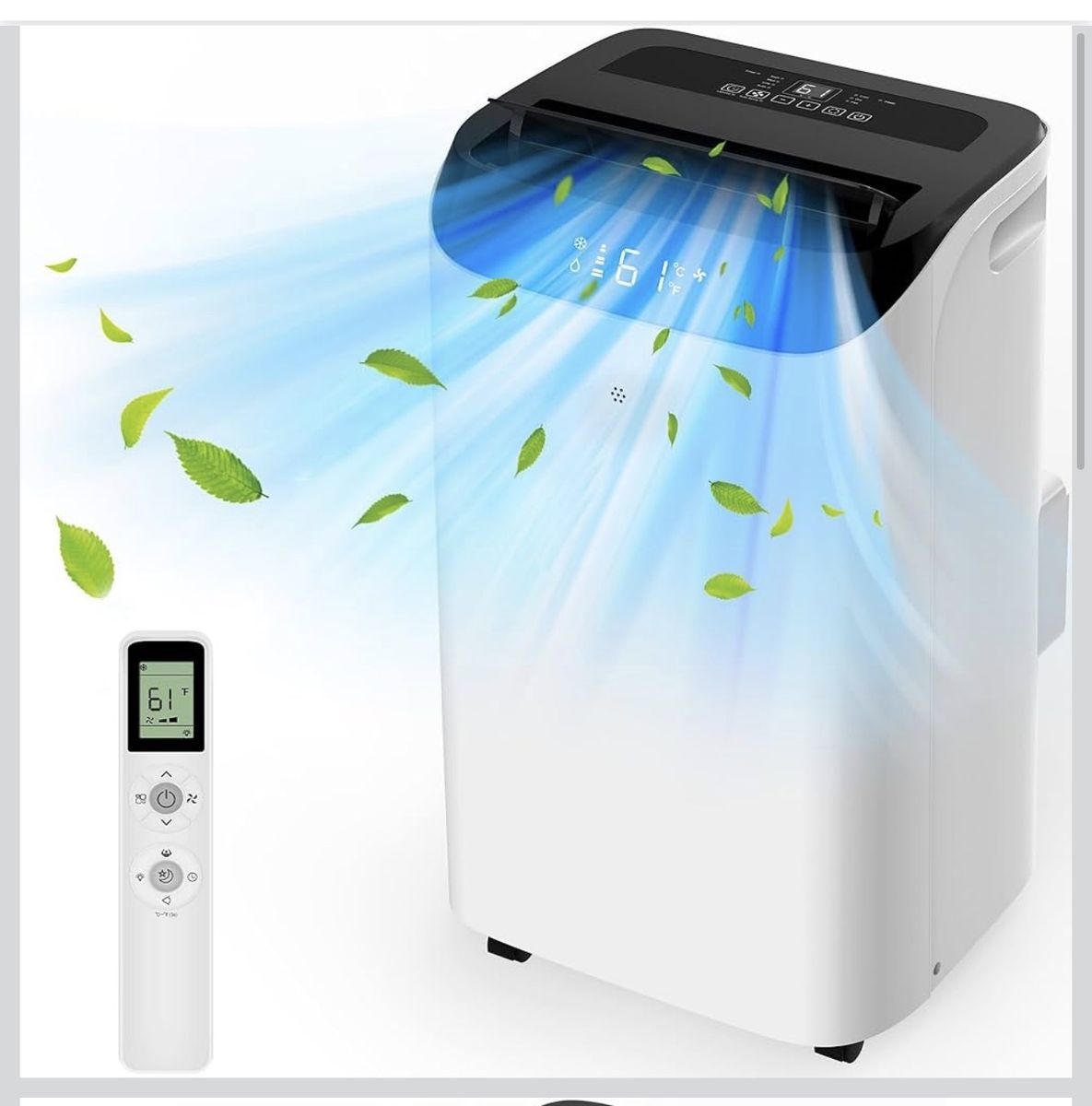 14000 BTU Portable Air Conditioners with Remote Control, 3-in-1 Free AC Unit with Fan & Dehumidifier, Cools Room 700 sq.ft, Smat
