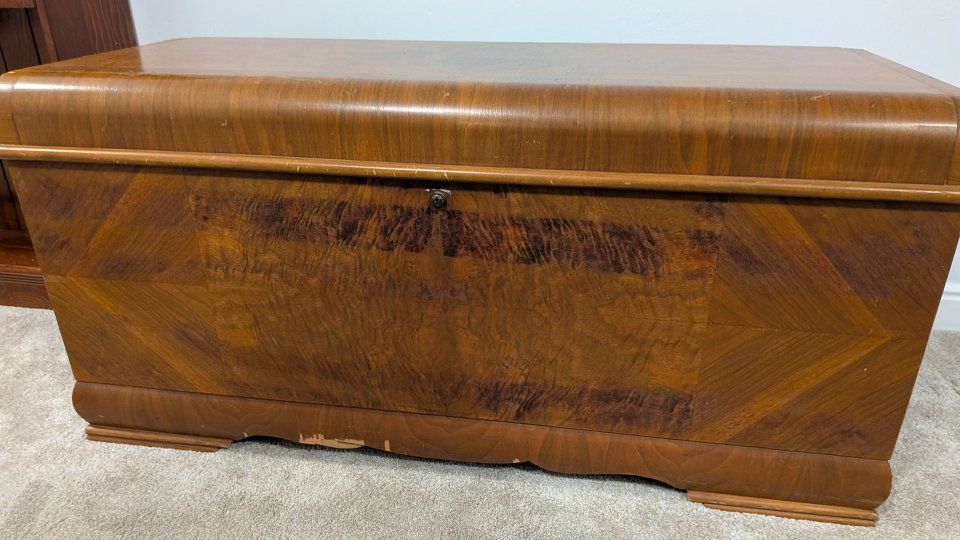 Vintage 1940's waterfall cedar chest