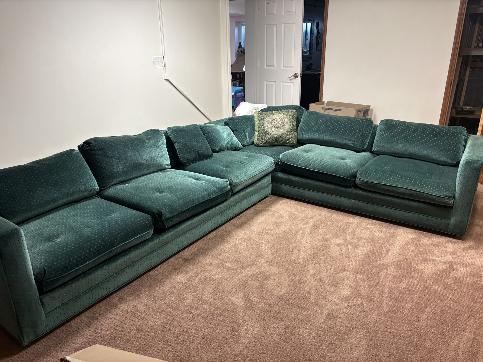 hard wood couch, sectional