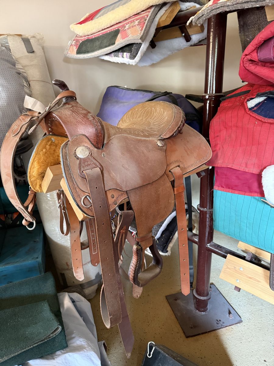 Cody Brand Western Leather Horse Saddle with Stirrups and Breast Collar