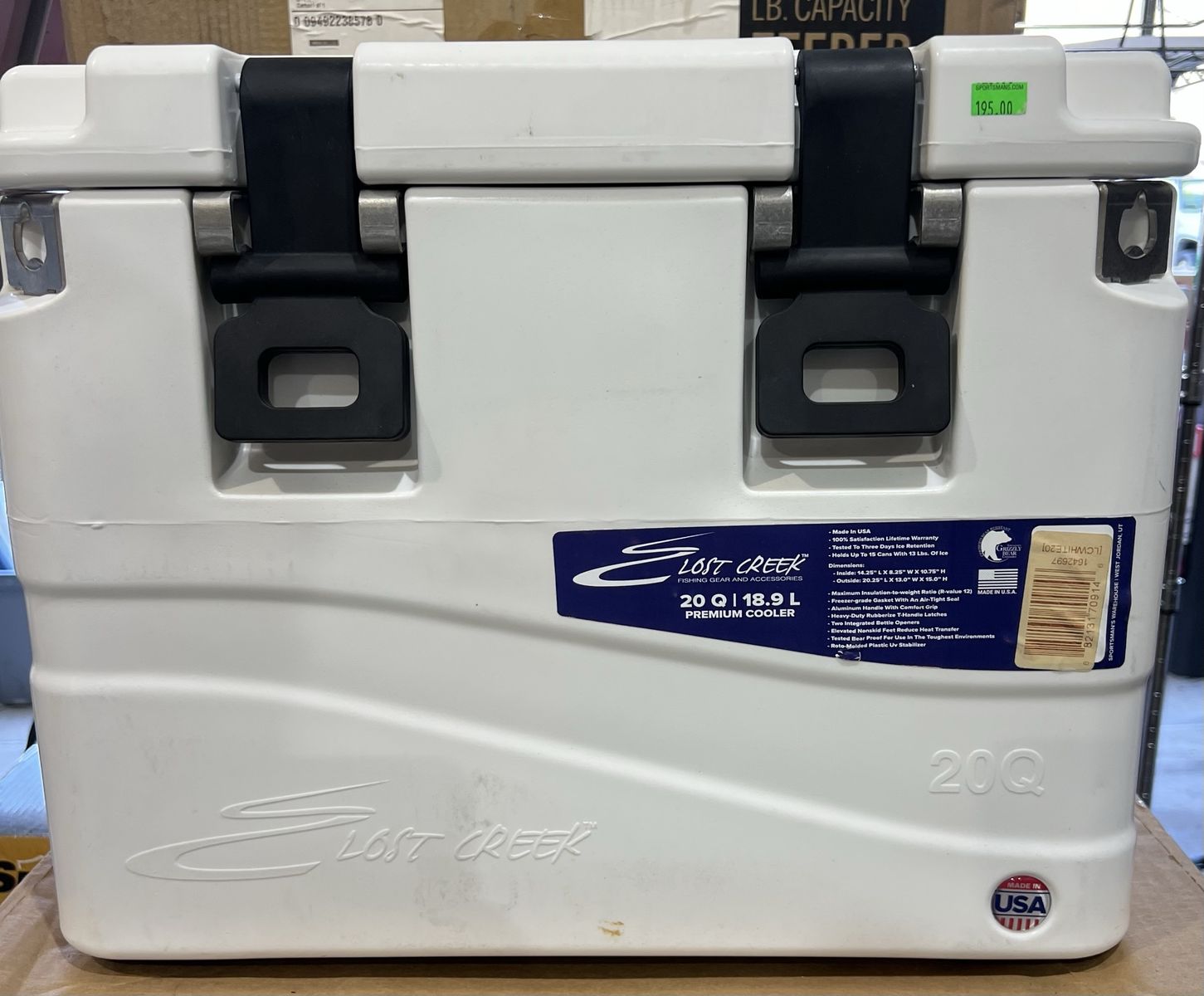 Lost Creek 20 Quart Cooler White 21x13x15"
