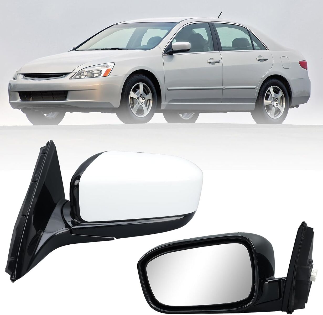 2003-2007 Honda Accord Driver / Left Side Mirror Paintable (Silver)