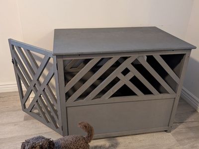 Grey Wooden Dog Kennel