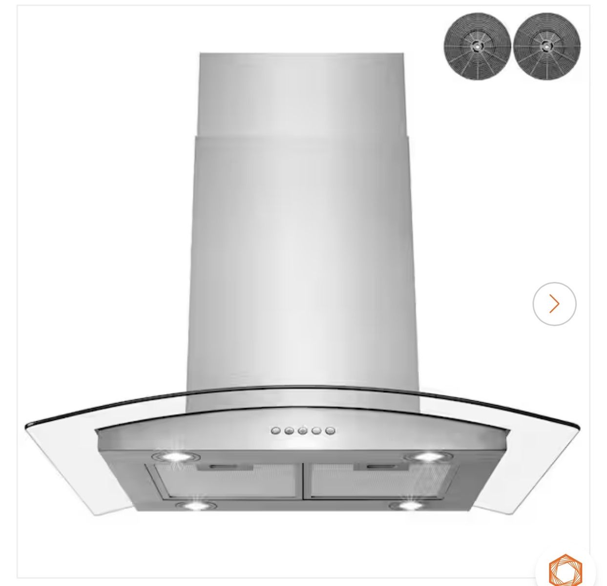 30 in. Convertible Kitchen Island Mount Range Hood in Stainless Steel with Tempered Glass, LED Light