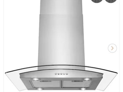 30 in. Convertible Kitchen Island Mount Range Hood in Stainless Steel with Tempered Glass, LED Light