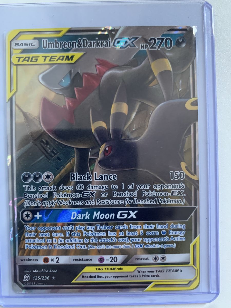 Pokémon TCG Umbreon & Darkrai GX TAG TEAM 125/236 (Near Mint) from 2019 Set and more