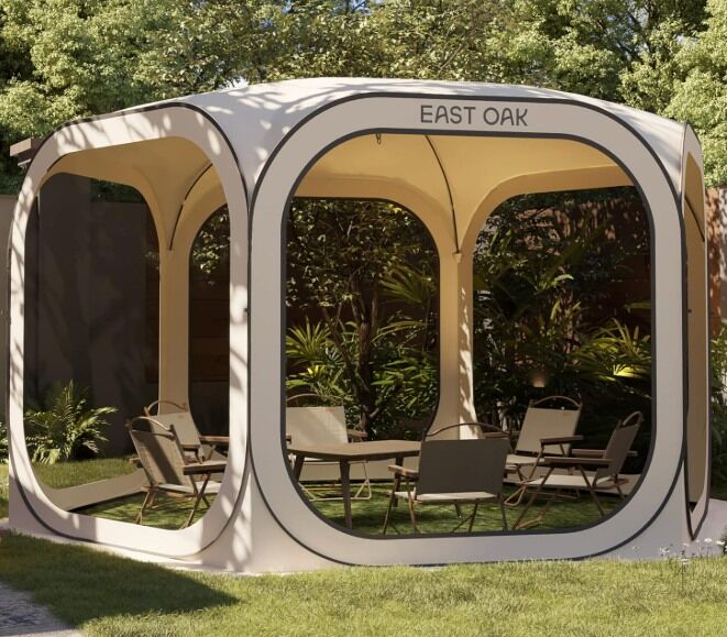New EAST OAK Screen House Tent Pop-Up, Portable Screen Room Canopy Instant Screen Tent 12 x 12 FT