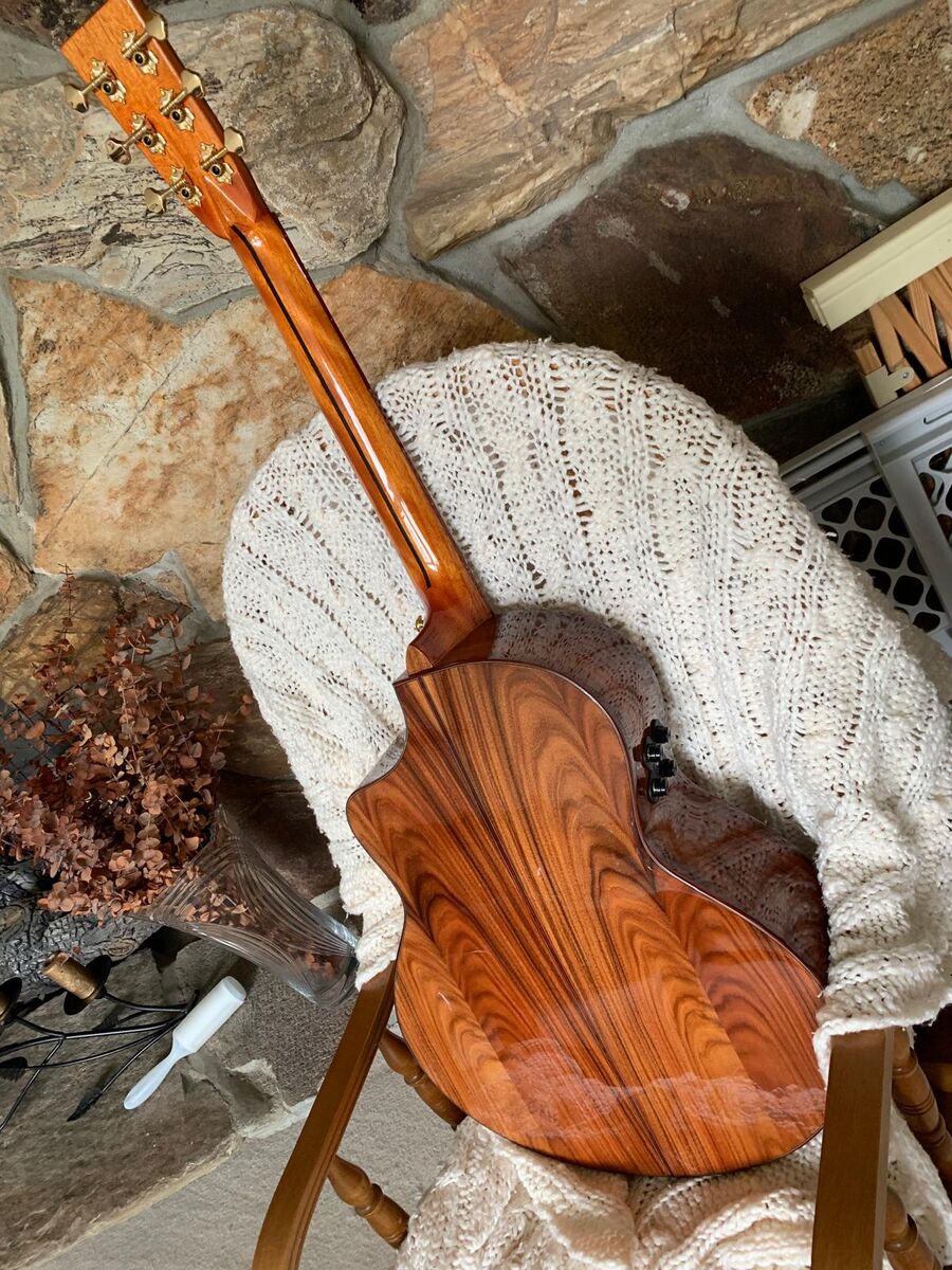 ****TAYLOR STYLE SANTOS MAHOGANY GUITAR, CUTAWAY INLAID ACOUSTIC ELECTRIC, SANTOS BODY AND SIDES, SOLID SANTOS TOP!!****