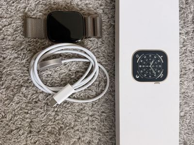 Apple Watch Series 11 (GPS+Cellular) 46mm Titanium Case with Gold Milanese Loop