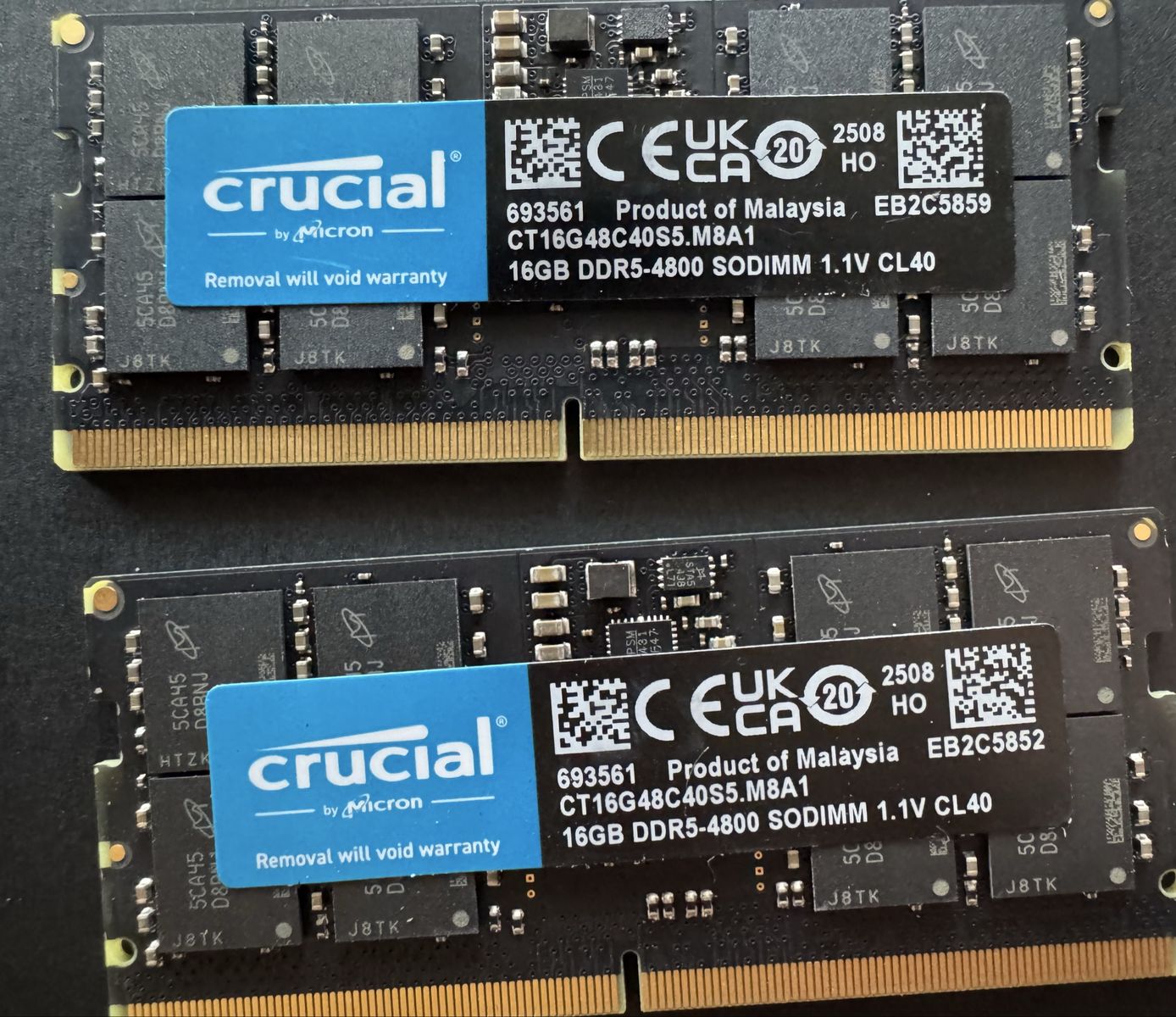 Crucial 32GB (2x16GB) DDR5 4800MHz Laptop RAM