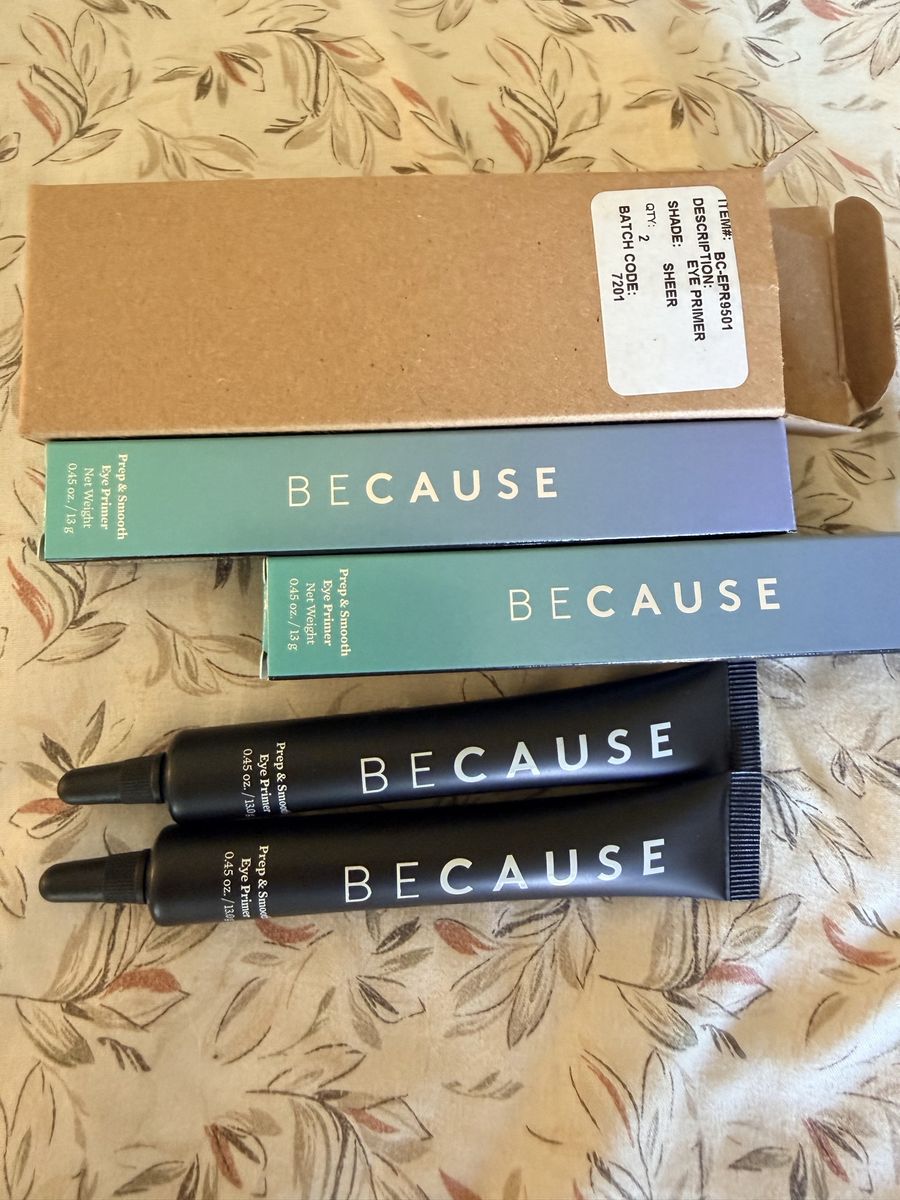 BECAUSE Cosmetics Prep & Smooth Eye Primer 0.45 oz Sheer - Set of 2