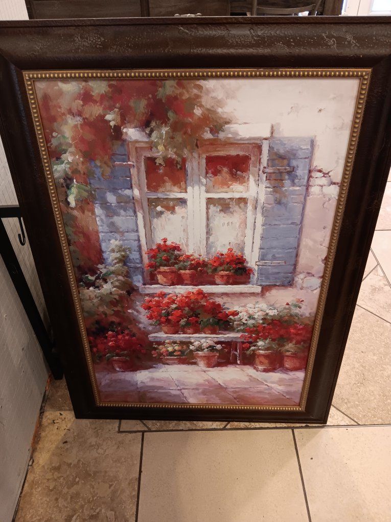 Framed Floral Window Art Print - Charming Home Decor