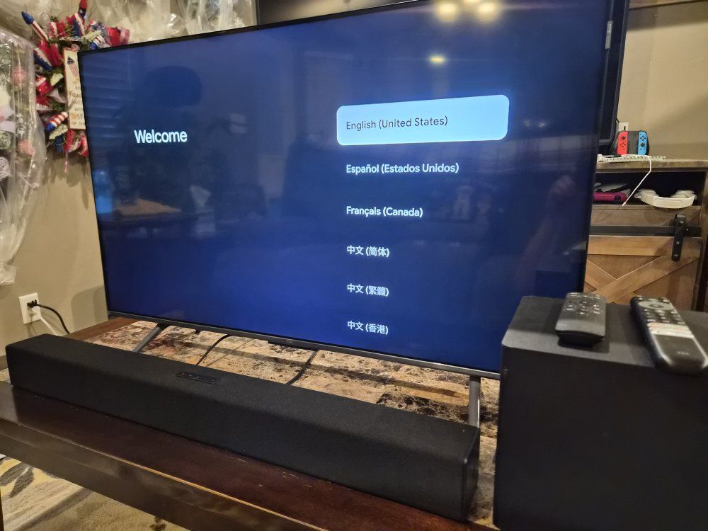 ​43" TCL QLED 4K Smart TV + Vizio Soundbar & Wireless Subwoofer Bundle