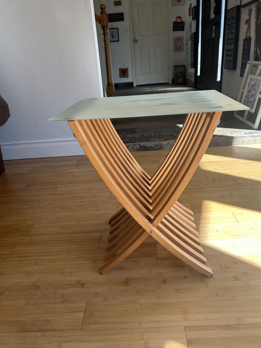 Ikea foldable table with tempered glass top