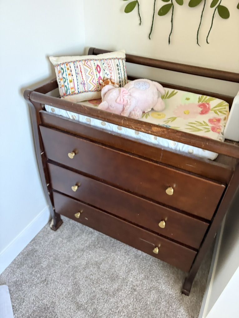 Solid Wood Oak Baby Changing Table/dresser
